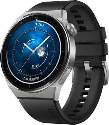 HUAWEI WATCH GT 3 Pro 46.6mm Titanium Case with Black Fluoroelastomer Band Smart - Image 1 of 4