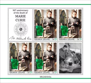 Marie Curie 90th Memorial Torbernite Uraninite MNH Stamps 2024 Sierra Leone M/S - Picture 1 of 1