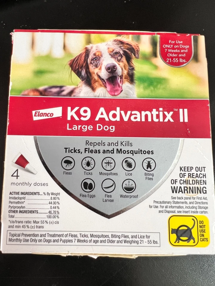 Bayer K9 Advantix II Spot-On Treatment for Dogs Large Dog 21-55lb 4 Dosage 3991 - Image 1 of 2