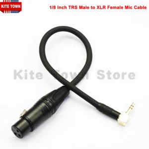 Cable de micrófono de audio de 3,5 mm TRS macho ángulo recto a XLR hembra TRS de 1/8 pulgadas - Imagen 1 de 4