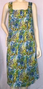 Size 14W Nine West Sundress Blue Green Periwinkle Flowers New with Tags - Picture 1 of 6