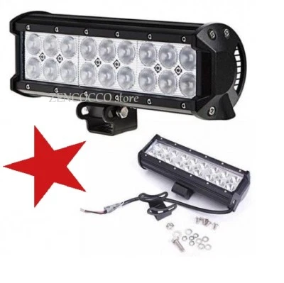 SCONTI FARETTO 54Watt RETTANGOLARE BARRA AUTO JEEP 18LED 12V  IP68 o 1€ catalogo - Immagine 1 di 4