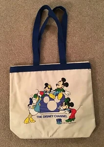 Borsone/borsa tote borsetta con coulisse DISNEY CHANNEL 1984 vintage.  VHTF - Foto 1 di 3