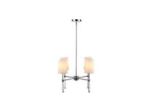 Globe Electric Jules 4-Light Chandelier with Crystal Accents and Fabric Shades
