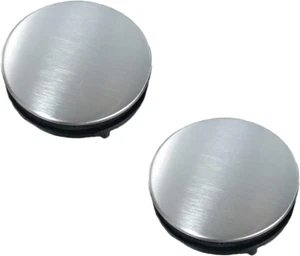 2 Pcs Sink Tap Faucet Hole Cover Kitchen Sink Plug Brushed Stainless Steel Hole - Picture 1 of 6