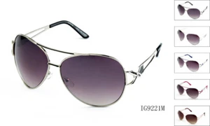 New Women Pilot Big Metal Frame High Quality Sunglasses UV Wholesale 12 Pairs - Picture 1 of 1
