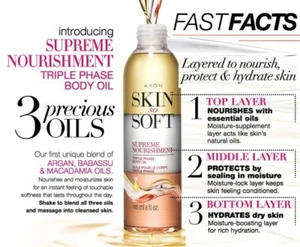Avon Skin So Soft Supreme Nourishment TRIPLE PHASE OIL ~ Sealed ~ NEXT DAY SHIP - Picture 1 of 5