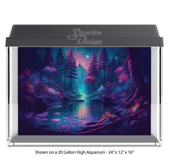 Fondo de vidrio para pecera de poliéster púrpura bosque de cristal fondo para acuario Foto 1 de 1