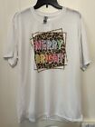 Merry & Bright Girly Graphic Tee- Size XL