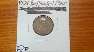 1955 P Repunched Date RPD Reverse Planchet Flaw Lincoln Wheat Cent 1c Error Lot - Picture 1 of 10