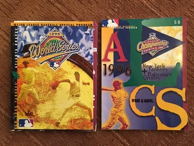NEW YORK YANKEES 1996 WORLD SERIES ALCS PROGRAM BALTIMORE ORIOLES ATLANTA BRAVES - Image 1 of 4
