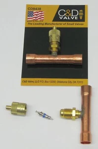 C&D Copper Access Tee Valve 3/8" CD8438 Package of 2 - Picture 1 of 3