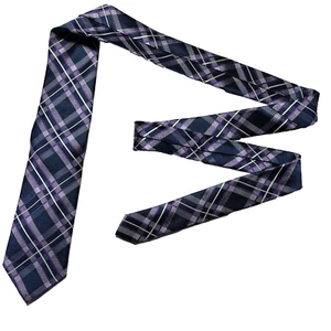 Burma Bibas Tie Men's Blue Check 100% Silk Necktie Handmade - Picture 1 of 7
