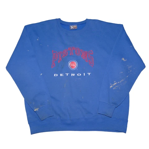 Vintage Detroit Pistons Lee Sweatshirt Crewneck Size XL Blue NBA Cover