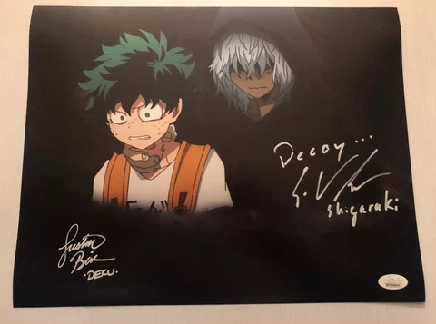 Justin Briner Eric Vale Signed Autographed 11x14 Photo My Hero Academia JSA COA Cover