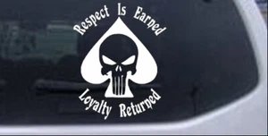 Respect Earned Loyalty Returned Car Truck Window Decal Sticker White 4X3.2 - Imagen 1 de 1