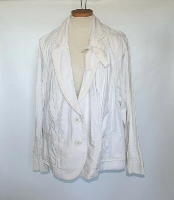  Chaqueta Blazer Mujer LANE BRYANT Bordada Blanco Beige Algodón Talla 26 W Nueva con Etiquetas Foto 1 de 4
