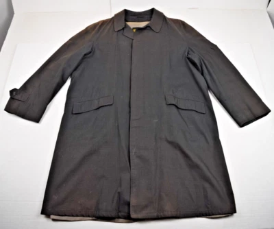 Abrigo Vintage Plymouth Boston Talla L Años 50 60 Gris Forrado a Cuadros Desteñido Grunge Foto 1 de 4