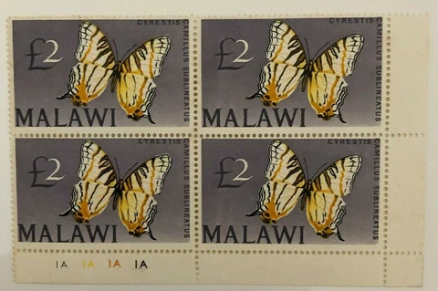 Malawi £2 Butterfly Stamps - Rare 1966 Block Cover