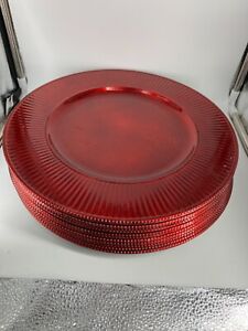 12, 13 inch red Christmas charger plates (SS)