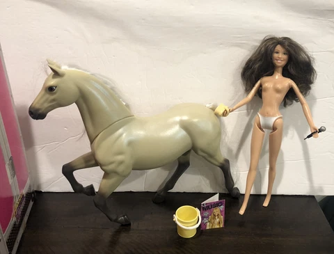 Hannah Montana The Movie Horse (white)  And miley cyrus hannah Doll Cover