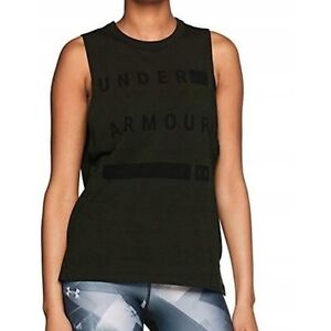 Under Armour Women's Graphic Muscle Linear Word Mark Tank - Green - Size: Medium