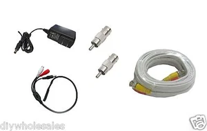 Juego de micrófono de CCTV, fuente de alimentación y cable prefabricado de 25 ft - Imagen 1 de 3