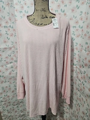 CROFT & BARROW, WOMEN'S NEW PINK/WHITE POLY 2PC SNOWFLAKE PAJAMA SET, SIZE 4X - Image 1 of 4