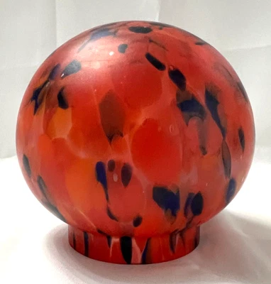 5.5" Glass Globe Ball Lamp Shade 3.25" Fitter Neck Orange End of Day (#044) - Image 1 of 4