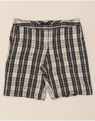 Pantalones Cortos Chinos IZOD Mujer US 10 Grandes W32 Negro Cuadros Algodón CR16 Foto 1 de 3