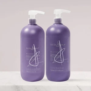 NEAL & WOLF Blonde Brighten & Tone Purple Shampoo & Conditioner 950ml Duo - Picture 1 of 1