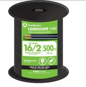 500 ft. 16/2 Black Stranded CU Low-Voltage Landscape Lighting Wire - Picture 1 of 2