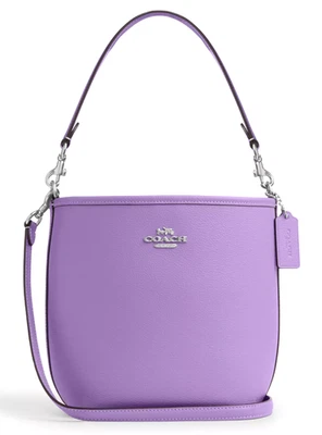 💜Bolso/Brossbody Coach City Bucket - CT801 Iris Púrpura Doble Cara Cuero - Nuevo con Etiquetas Foto 1 de 4