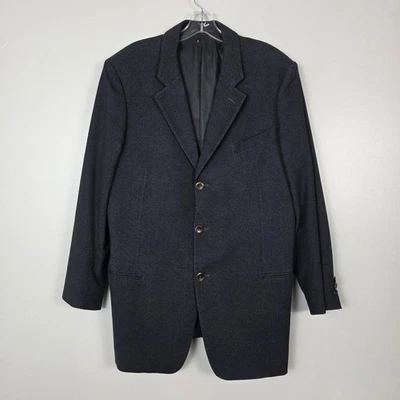 Casaco esportivo masculino Armani Collezioni blazer jaqueta listrada tamanho 44R mistura de lã - Imagem 1 de 4