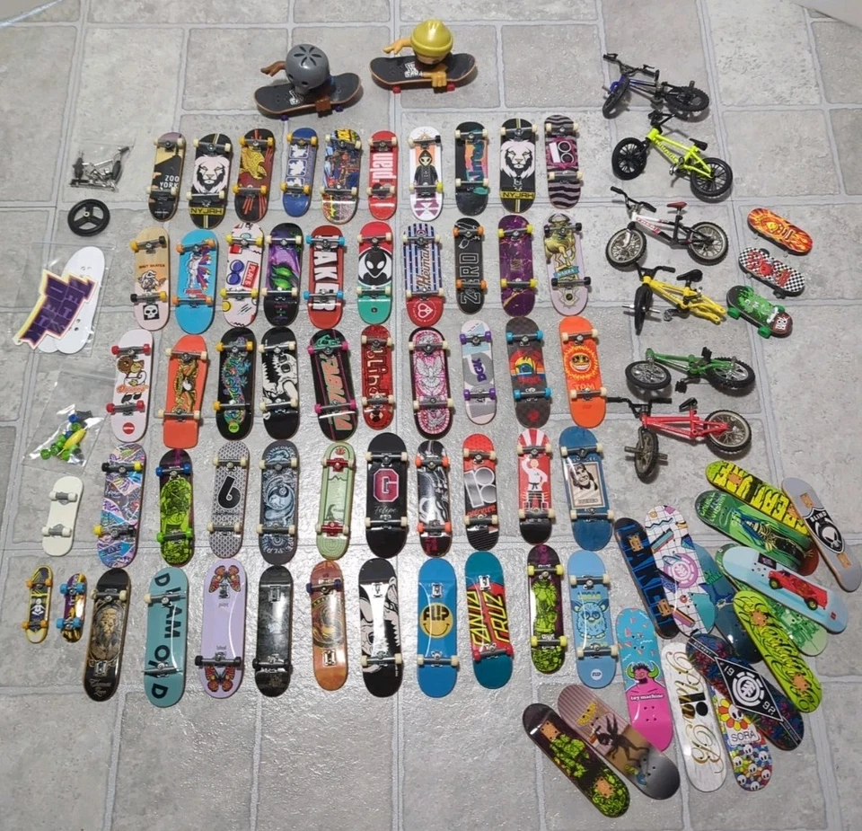 Tech Deck Fingerboards Skateboards Bikes Lot of 80 Plus Parts - Image 1 of 4