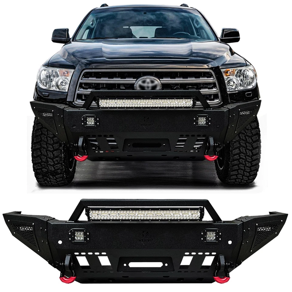 Vijay Fit 2008-2010 Sequoia Front Bumper with Winch Plate and Aluminum LED Light Foto 1 de 4