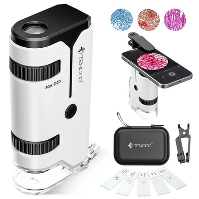100X-250X Mini Pocket Microscope for Kids Adults, Portable Handheld Microscope - Image 1 of 4