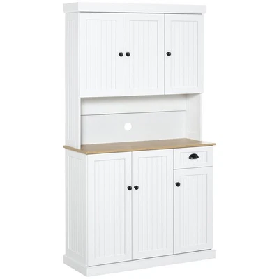 71" Modern Freestanding Kitchen Pantry Cabinet with Adjustable Shelves & Drawer - Image 1 of 4