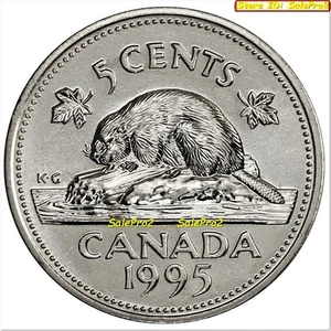 CANADÁ 1995 CASTOR CANADIENSE NÍQUEL REINA ISABEL NUEVA EFIGIE NO P MONEDA DE 5 CENTAVOS - Imagen 1 de 2