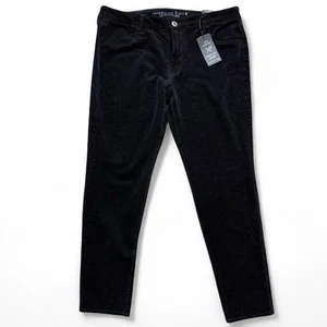 NWT Black American Eagle 360 Super Stretch Corduroy Jeggings Size 14 - Picture 1 of 8