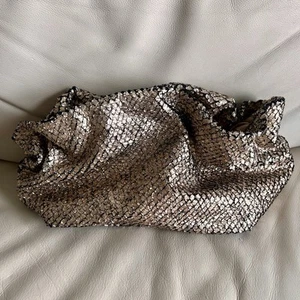 Anthropologie Jory Clutch Bag Handbag Purse Crossbody Ruffle Rose Gold READ! - Picture 1 of 8