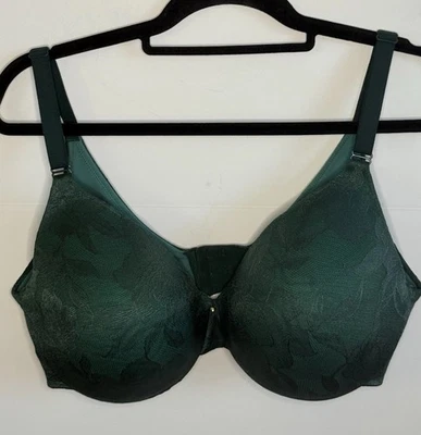 Sujetador Cacique Lane Bryant espalda suave ligeramente forrado cobertura completa verde 38DDD Foto 1 de 4
