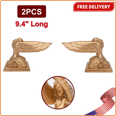 2PCS Kneeling Ark Angel Statue, Ark of The Covenant Historic Model Replica, Gold - Image 1 of 4