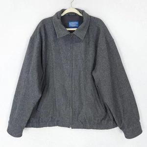 Pendleton Jacket Mens 2XL Gray Wool Thinsulate Vintage USA Bomber Harrington - Picture 1 of 17