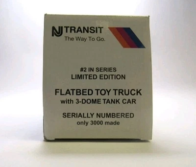 TAYLOR TRUCKS NJ Transit Flatbed Toy Truck w 3 Dome Tank Car #2 SERIES 2002 - Image 1 of 4
