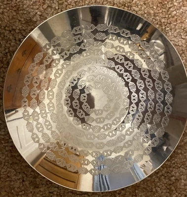 Plato de baratija de caramelo de acero inoxidable grabado WMF vintage buen estado plateado Foto 1 de 4