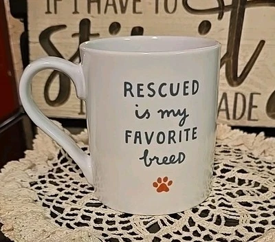 Fringe Studio RESCUED IS MY FAVORITE BREED Coffee Mug 12oz EUC 🐶 - Image 1 of 4