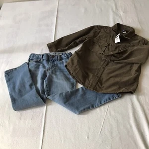 NWT Gap Brown Corduroy Button Up Shirt B’Gosh Bootcut Jeans Size 5/5R - Picture 1 of 9