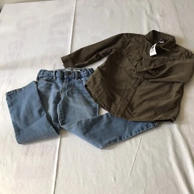 NUEVO CON ETIQUETAS Camisa Gap Marrón Pana Abotonada B’Gosh Bootcut Jeans Talla 5/5R Foto 1 de 4