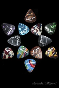 ELWE 12 Plektren klassik, 6 Stärken (Picks, Plektron, Plektrum, Pleks), zelluloi